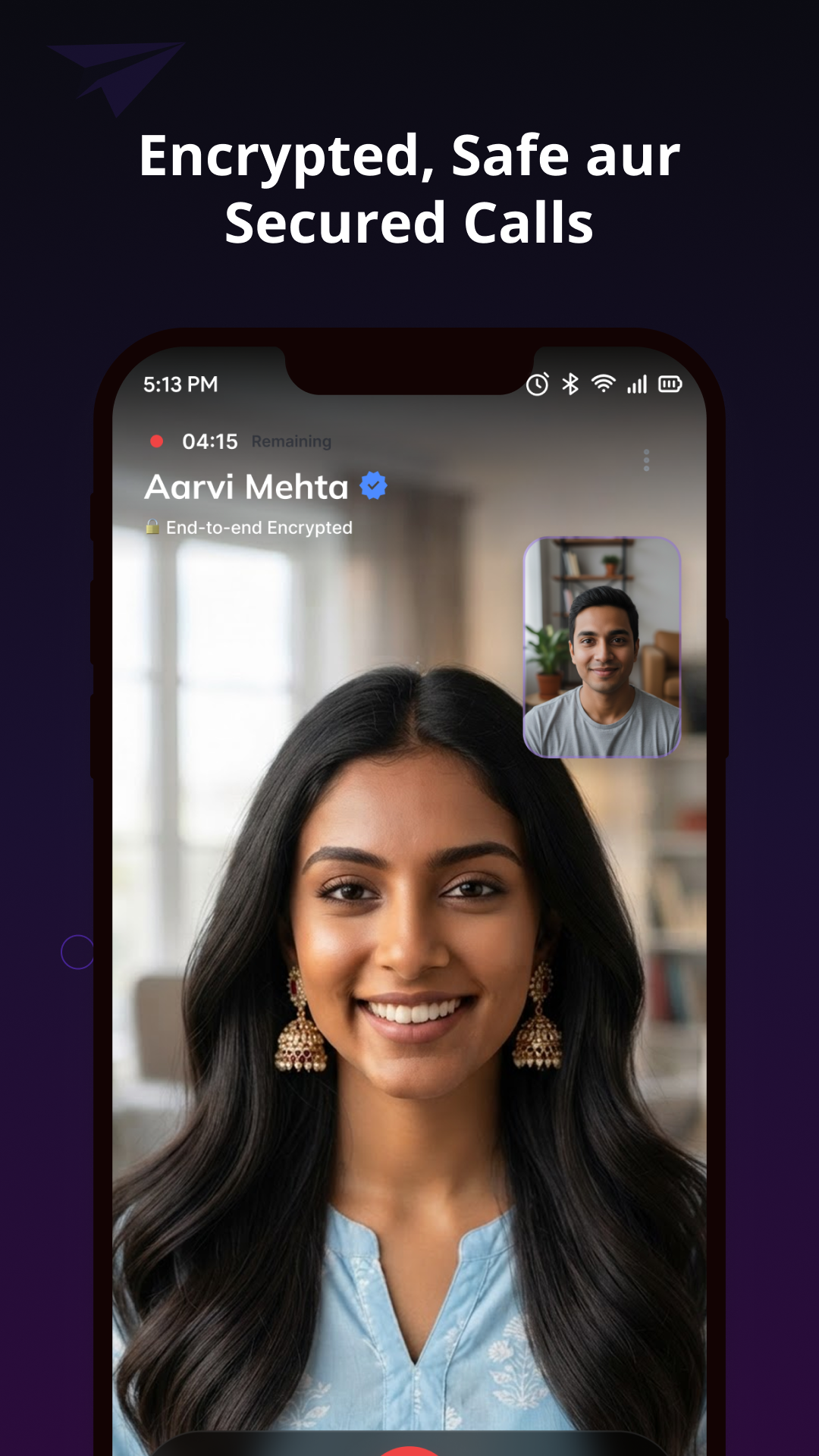 VideoClub encrypted video call screen